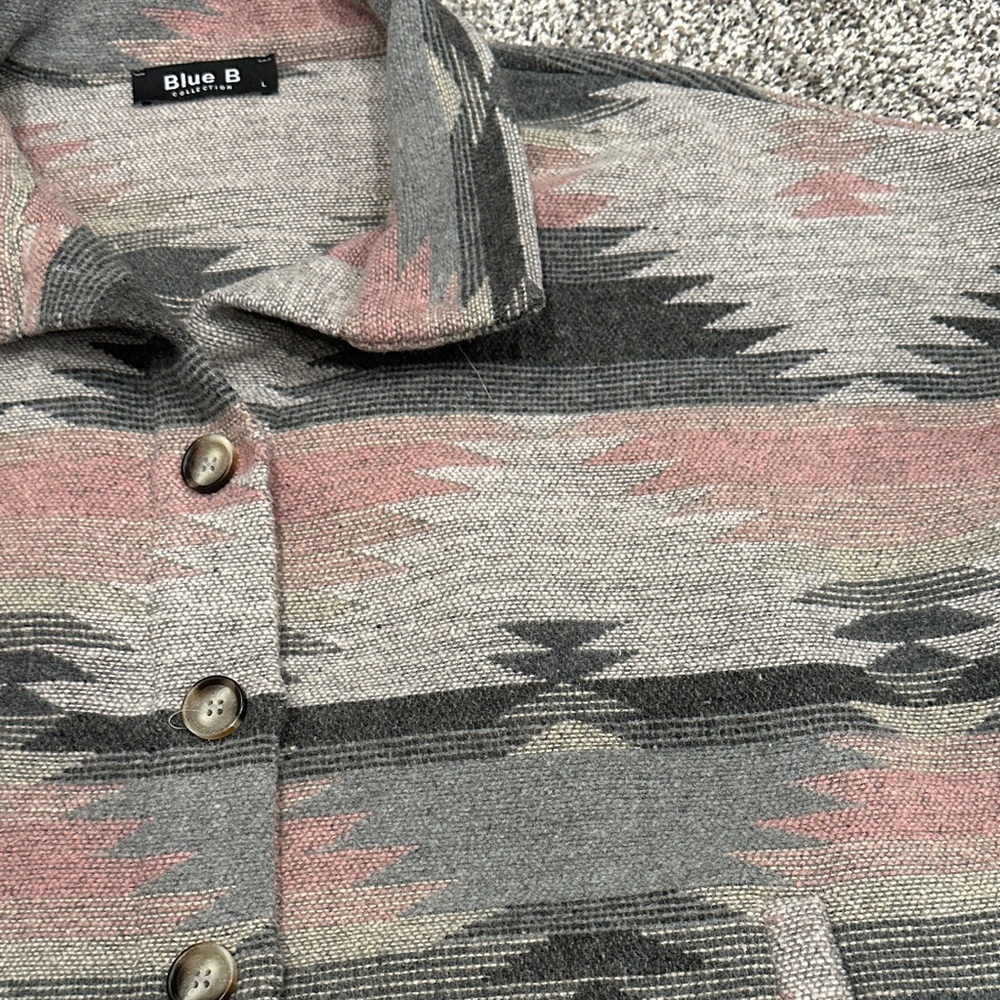 Tribal Pattern Button-Up Shacket - image 3